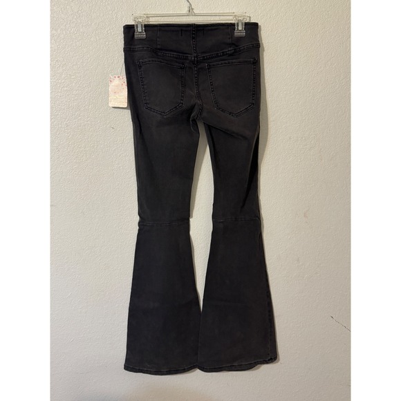 Free People Black Denim High Rise Flare Pants Size 25 NWT Jeans - Picture 2 of 7